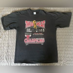Vintage 1993 Chicago Bulls NBA World Champions Three Peat T-Shirt